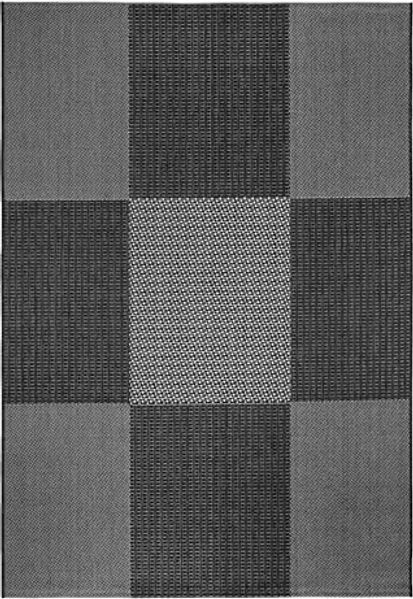 andiamo In-und Outdoorteppich Senja Designerteppich für die Terrasse Design, Kästchen anthrazit, 160x230 cm, 1101189