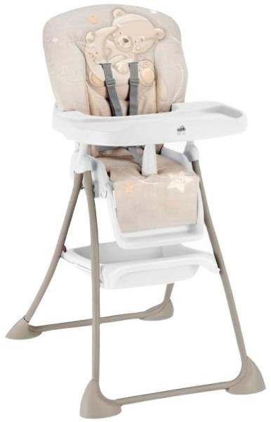 CAM Kinder Hochstuhl Mini | für 0-36 Monate | Weiss Beige | platzsparend zusammenklappbar