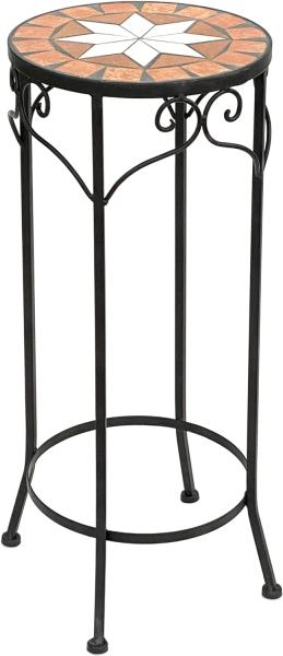 DanDiBo Blumenhocker Mosaik Rund 62 cm Blumenständer 12011 Beistelltisch Pflanzenständer Mosaiktisch