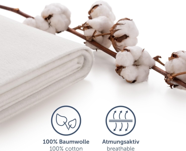Blumtal® Premium Molton Matratzenschoner 140x200 cm aus 100% Baumwolle - Oeko-Tex zertifizierte Molton Matratzenauflage 140x200 cm - atmungsaktiver Matratzenschutz 140x200 - Matratzenunterlage 140x200 Bild 4