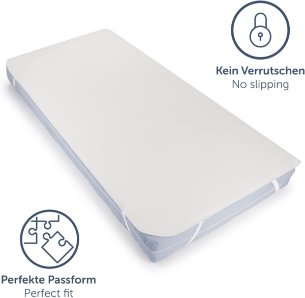 Blumtal® Premium Molton Matratzenschoner 140x200 cm aus 100% Baumwolle - Oeko-Tex zertifizierte Molton Matratzenauflage 140x200 cm - atmungsaktiver Matratzenschutz 140x200 - Matratzenunterlage 140x200 Bild 2