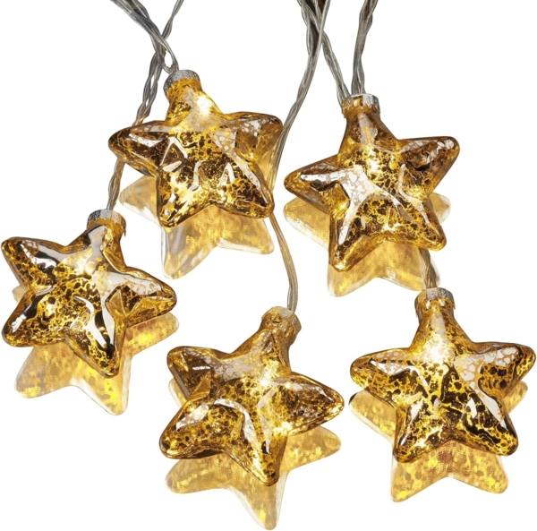 Hellum LED-Echtglas-Lichterkette 10-tlg. ww batterieb. 521313