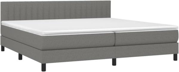 vidaXL Boxspringbett mit Matratze Dunkelgrau 200x200 cm Stoff, Härtegrad: H2 [3140242]