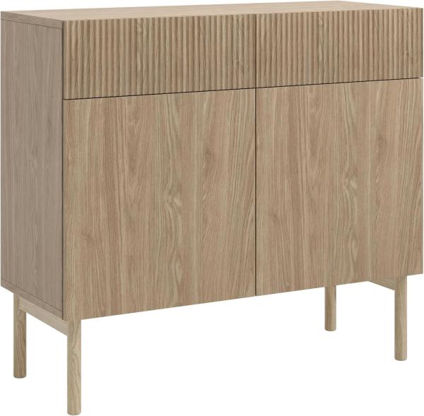 Selsey Nolie - Sideboard 2-türig mit 2 Schubladen, Eichenholzoptik, 100 cm