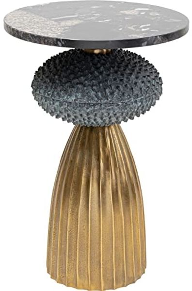 Kare Beistelltisch Masha Beisteltisch, Metall, Gold, Grau, 62,25 x 43,25 x 43,25 cm