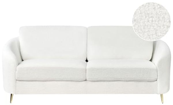 3-Sitzer Sofa Bouclé weiß gold TROSA
