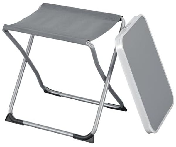2-in-1 Campinghocker und -Tisch Barete 47x47x37 cm Grau [en. casa]