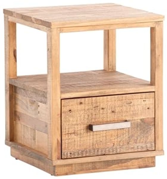 Rustikaler Woodville Nachttisch aus Pinienholz - Stilvolles Design, mit praktischem Schubkasten
