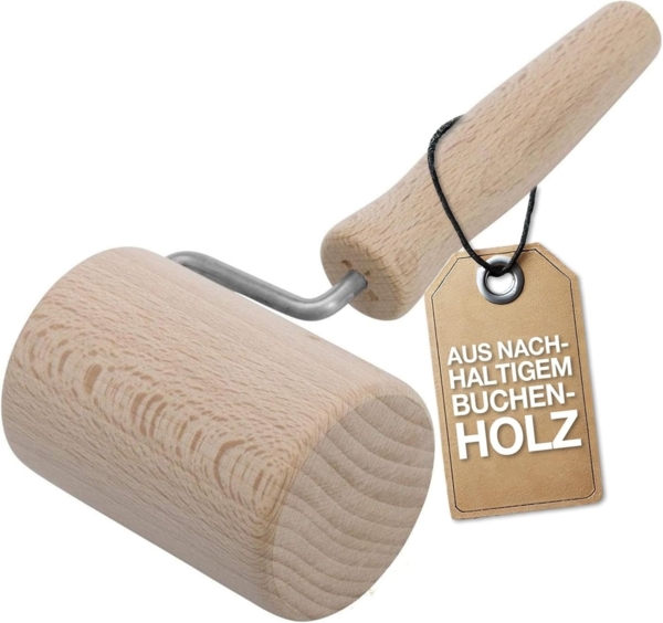 Westmark Backblech-/Teigroller, zylindrisch, für eckige Backformen, aus Buchenholz, ø 5,4 cm, Holz, Woody, Hellbraun, 30042270