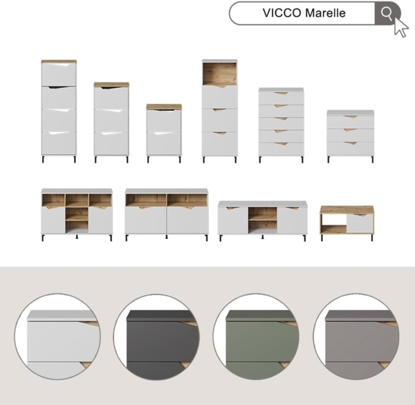 Kommode Marelle Greige/Artisan 140 x 81.3 cm mit 2 Türen Vicco Bild 7