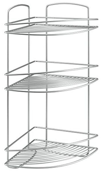 Metaltex Eck-Duschregal mit 3 Etagen Onda Silbern 443455