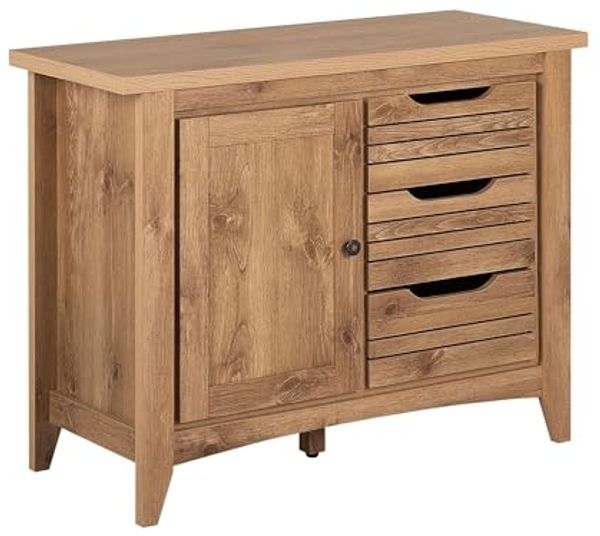 Sideboard heller Holzfarbton 3 Schubladen Schrank AGORA