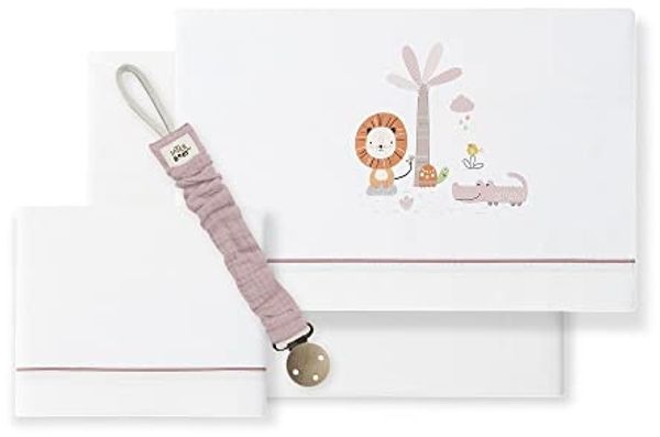 Bettwäsche für Kinderbett, Löwe, Palme, Weiß, Make-up