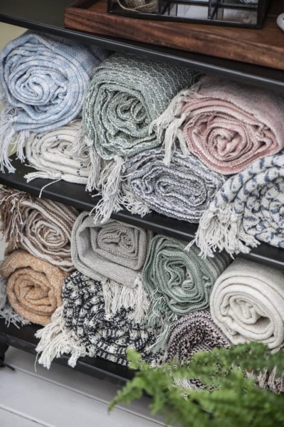 Ib Laursen - Decke Plaid Kuscheldecke Wohndecke 130x160cm Grün Creme 6510-22 Bild 6