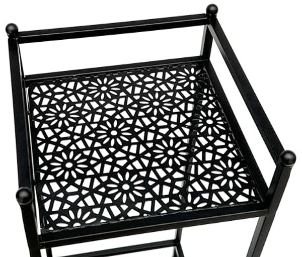 DanDiBo Standregal Schwarz Metall Schmal Stehend 3 Ebenen 110 cm Regal Küche Küchenregal 96485 Metallregal Eisen Modern Bild 4