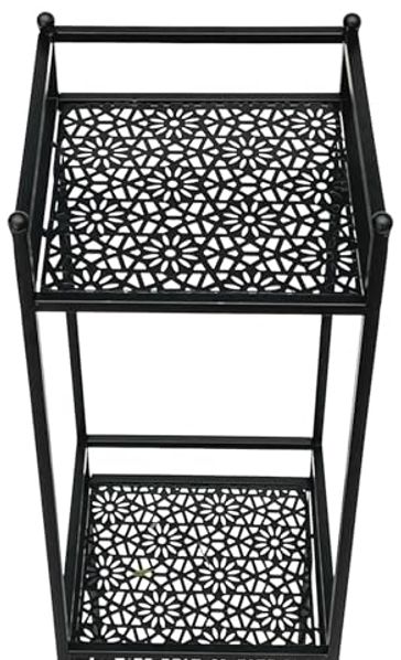 DanDiBo Standregal Schwarz Metall Schmal Stehend 3 Ebenen 110 cm Regal Küche Küchenregal 96485 Metallregal Eisen Modern Bild 5