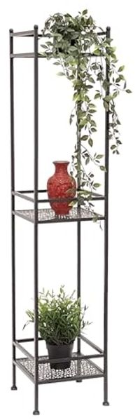 DanDiBo Standregal Schwarz Metall Schmal Stehend 3 Ebenen 110 cm Regal Küche Küchenregal 96485 Metallregal Eisen Modern