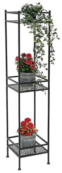 DanDiBo Standregal Schwarz Metall Schmal Stehend 3 Ebenen 110 cm Regal Küche Küchenregal 96485 Metallregal Eisen Modern Bild 7