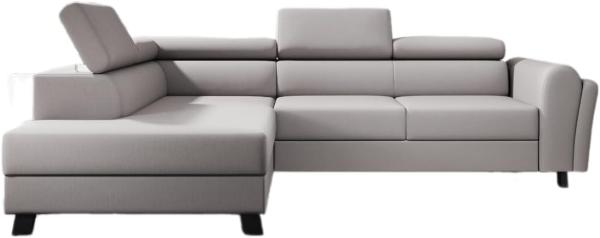 Designer Sofa Kira mit Schlaf- und Klappfunktion Stoff Beige Links