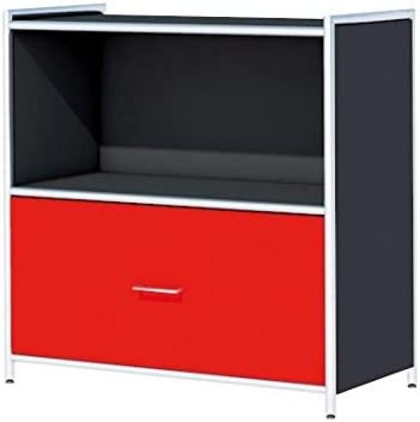 Sideboard mit Schubfach Artline, 80x38x78cm, Anthrazit / Rot