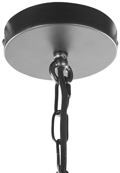 'Bashilo' Hängeleuchte Schwarz aus Eisen und Glas Glockenförmige Lampenschirme mit Kette für Esszimmer Wohnzimmer Salon Industrie Look Modernes Design Bild 5