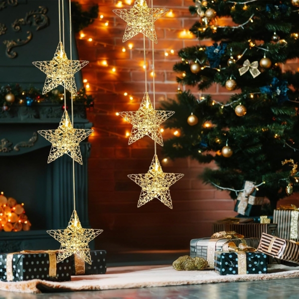 Salcar LED-Lichterkette LED Stern Warmweiß Ø15cm Fensterdeko Sterne LED Weihnachtsdeko, 3 Sterne mit Timer Steckerbetrieb für Weihnachten & Partys Bild 8