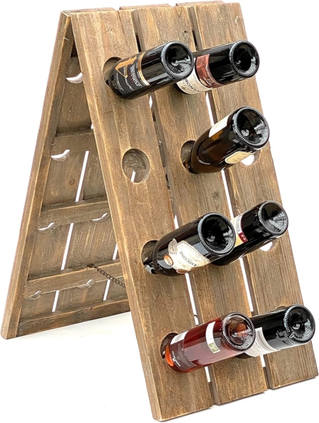 DanDiBo Rüttelbrett Weinregal Flaschenregal für 24 Flaschen aus Holz 96171 Natur Vintage dunkel