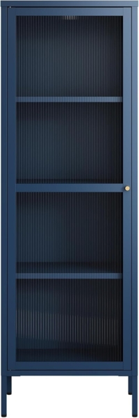 Vitrinenschrank Säkylä Stahl 150x50x35 cm Navyblau [en. casa] Bild 6