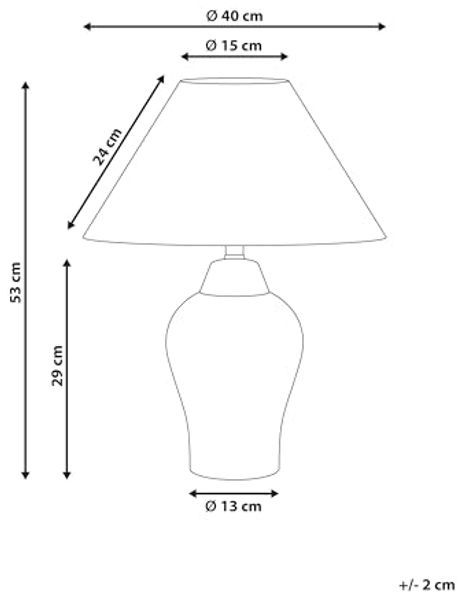 Tischlampe MORACA Porzellan Weiß Blau Bild 3
