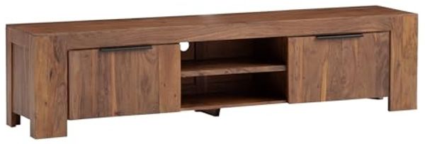 TV-Lowboard Osbon massivum Akazie Massivholz braun 200x48x45 cm TV-Board TV-Unterschrank Fernsehmöbel TV-Schrank für große Fernseher