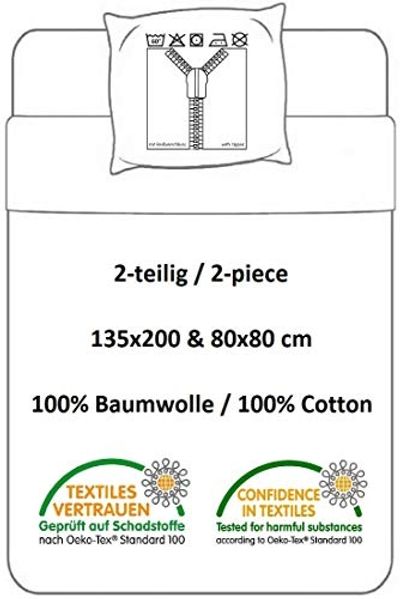Carbotex Bettwäsche Roter Traktor - Wende-Bettwäsche-Set, 135x200 & 80x80 Trecker, Baumwolle, 100% Baumwolle Bild 4