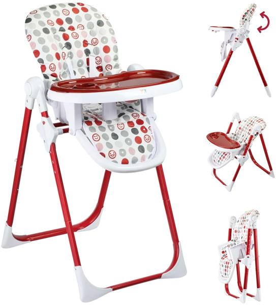 Baby Vivo Design Kinderhochstuhl aus Kunststoff - Tippy in Dunkelrot