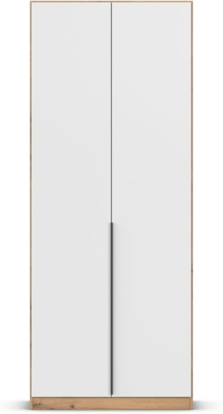 Rauch Möbel Alabama, Kleiderschrank, Garderobenschrank, 2-türig, Zubehör Premium, 1 Kleiderstange, 3 Einlegeböden, Schubladeneinsatz, Farbe Weiß/Eiche Artisan, Holz, Griff Grau metallic, 91 x 229 x 54 cm Bild 8