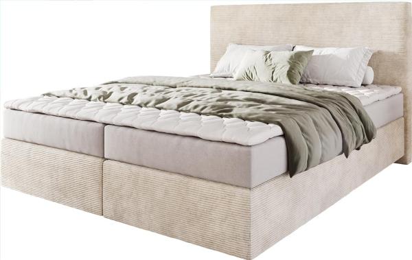 Boxspringbett Dream-Well mit Matratze und Topper Beige 160x200