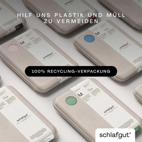 Schlafgut Spannbettlaken CASUAL u.a. in Gr. 90x200, 140x200 oder 180x200 cm, 100% Bio-Baumwolle, Jersey, Gummizug: rundum, (1 Stück), Bettlaken für Matratzen bis 25 cm Höhe, zuverlässig, langlebig, weich Bild 7