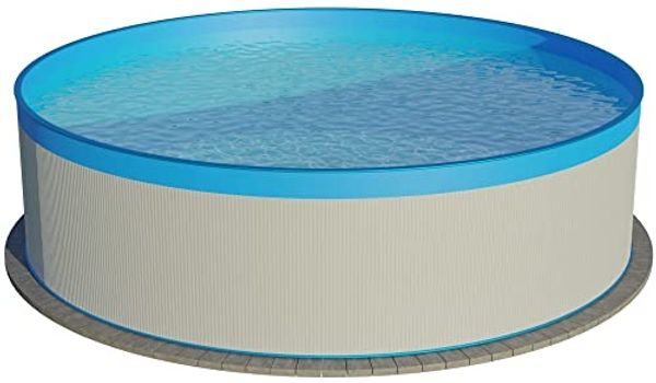 Waterman Rundpool Stahlwandpool rund 350x90 cm, Stahl 0,3 mm weiß, F (Einzelbecken, 1-tlg), verzinkte Stahlwand