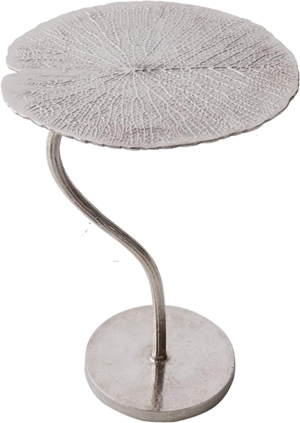 riess-ambiente Beistelltisch LEAF 42cm silber, Schlafzimmer · Metall · Blatt-Design · Handarbeit · Wohnzimmer