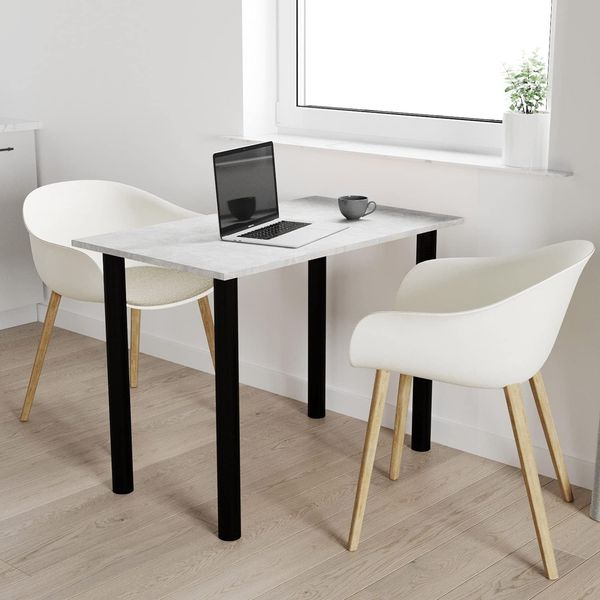 70x50 | Esszimmertisch - Esstisch - Tisch mit SCHWARZEN Beinen - Küchentisch - Bürotisch | Beton