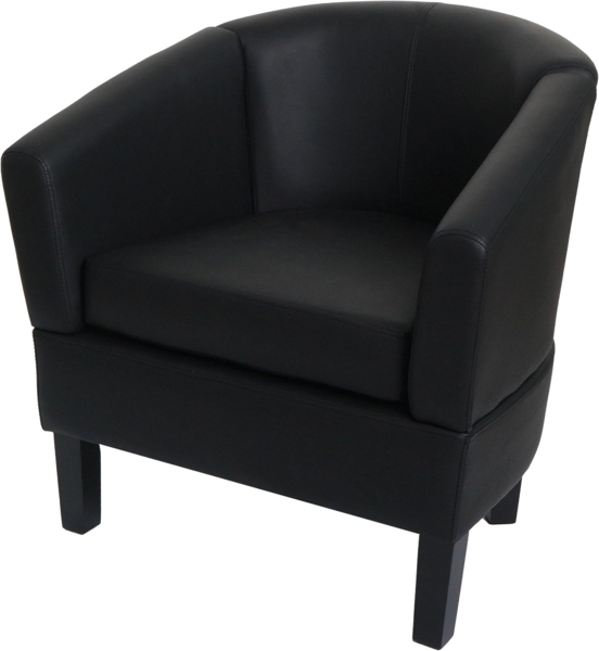 Lounge-Sessel HWC-O17, Sessel Clubsessel Cocktailsessel, FSC®-zertifiziert Kunstleder ~ schwarz