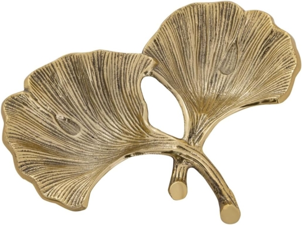Amagohome Snackschale Dekoschale Schale Aluminium Ginkgo 2 Blatt Blattschale, Aluminium