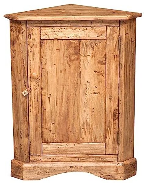 Biscottini Eckecke aus Massivholz, 92 x 50,5 x 50 cm, Holzschrank für Küche und Wohnzimmer, Küchenecke, hergestellt in Italien
