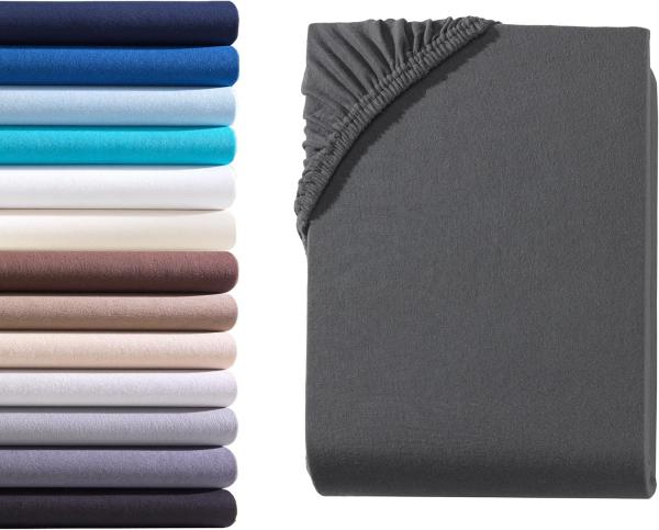 Hometex Premium Textiles Spannbettlaken Exclusive bis 25 cm Steghöhe, Jersey, Gummizug: rundum, 100% Baumwolle, Premium Qualität 160 g/m²