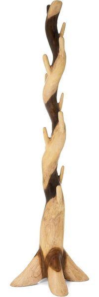 Divero Garderobenständer Kleiderständer Mantelständer Garderobe – Baumstamm Suar-Holz behandelt massiv stabil – Handarbeit Unikat – ca. 190 cm