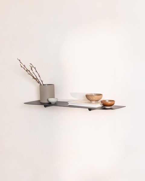 Metallbude Wandregal LENN L, schwebendes Design Regal aus Metall, minimalistisch, hochwertig