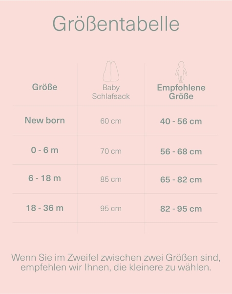 molis&co - Baby Schlafsack ärmellos - Ideal für den Winter - Babyschlafsack tog 2.5 ohne Ärmel - 100% Baumwolle (Oeko-TEX 100), Premium Qualität - Green Garden (70 cm, 0-6 Monate) Bild 3