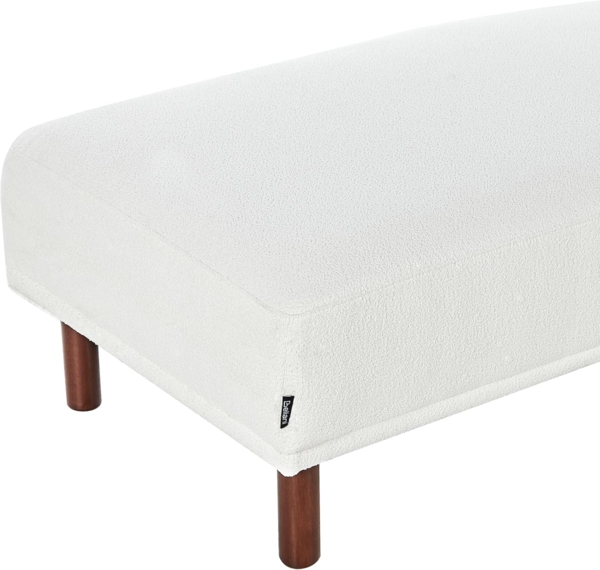 Ottomane HOLT Bouclé Weiß Bild 6