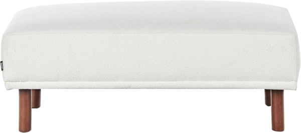 Ottomane HOLT Bouclé Weiß Bild 5