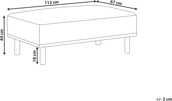 Ottomane HOLT Bouclé Weiß Bild 3