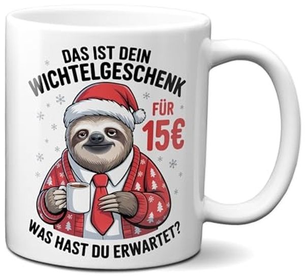 TASSENKING Tasse, TassenKing Keramik-Tasse „Das ist Dein Wichtelgeschenk für 15 Euro“ V2