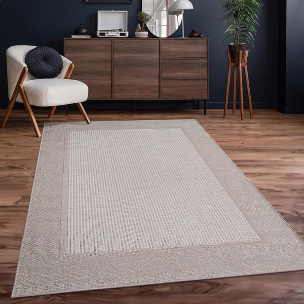Paco Home In-& Outdoor Teppich Balkon Terrasse Küchenteppich Modernes Boho Ethno Muster, Grösse:200x280 cm, Farbe:Beige 7